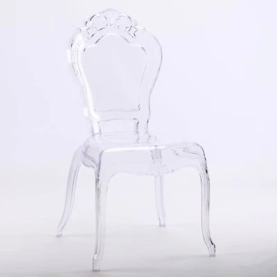 FRENCH LOUIS BELLA CLEAR GHOST DINING OCCASIONAL VANITY CHAIR TRANSPARENT - Image 1 of 4