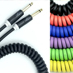 Curly Electric Guitar Instrument Cable Coiled Vintage Style 1/4" Jack Patch Cord - Picture 1 of 21
