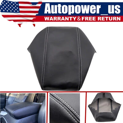Cubierta de tapa de consola central de reposabrazos de cuero negra para Dodge Durango 2011 18-12 2019 Foto 1 de 4