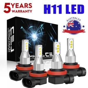 4X H11 H9 LED Headlight Globes For Mitsubishi Pajero 2007-2024 High Low Beam Set - Picture 1 of 11