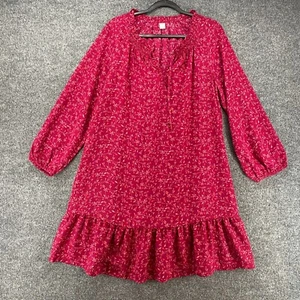 Old Navy Dress Womens L Purple Floral Tiered Cottagecore Peasant Boho Western - Picture 1 of 10