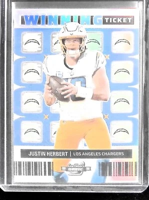 2022 Contenders Optic Justin Herbert Winning Ticket Silver wt-6 Chargers - Image 1 of 2