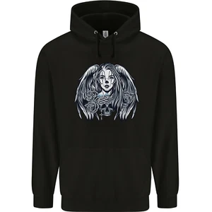 Heaven & Hell Angel Skull Day of the Dead Childrens Kids Hoodie - Picture 1 of 88