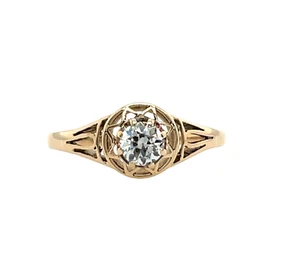 18ct Rose Gold Diamond Ring, Set With 0.30ct Round Diamond - Picture 1 of 6
