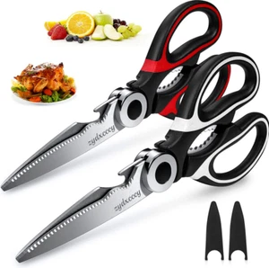 2 Stück Küchenschere Schere Robust Scharf Kochen Lebensmittel Fleisch Huhn Utility - Bild 1 von 13