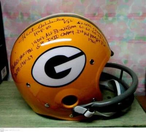 HERB ADDERLEY SIGNED CUSTOM PACKERS "TK" STAT HELMET HOF80 8 ISP RARE! RIP - Picture 1 of 6