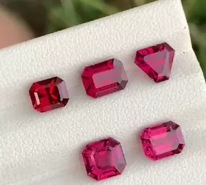 VVS 7.54 Ct Lot Of Natural Reddish Pink Garnet Gemstone Mix Cut From Madagascar - Picture 1 of 2