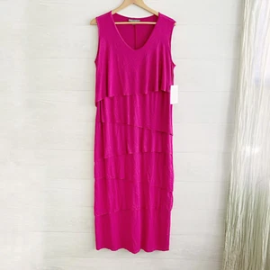 NWT Jessica London - Magenta fuchsia sleeveless stretch maxi dress, 16W - Picture 1 of 6