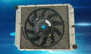 FOR Volvo 240/242/244/245/264/265/740/745/760/780/940/DL/GLE Alu RADIATOR+FAN AT - Picture 1 of 5