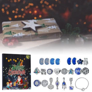 24pcs Advent Calendar Christmas Countdown Calendar DIY Charm Bracelet Making ZC - Picture 1 of 7