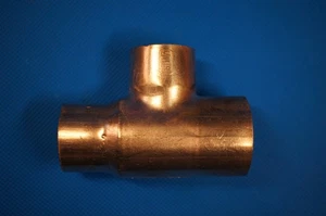 HVAC Copper Fitting Reducing Tee 1-3/8" x 1-1/8" x 1-1/8" ID - Picture 1 of 6