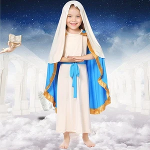 Girls Kids Virgin Mary Religious Costume Cosplay Party Halloween Book Week 4-12Y - Picture 1 of 12