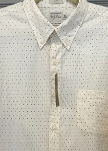Camisa J.Crew Para Hombre Estampado Amarillo Pálido L/S Ajustada Con Botones 100% Algodón Talla XL - Imagen 1 de 7