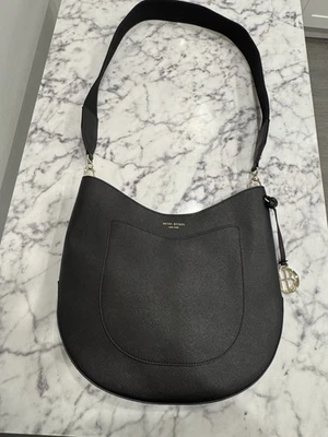 Bandolera Hobo Henri Bendel West 57th Cuero Saffiano Negra Foto 1 de 4