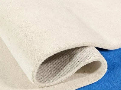 Alfombra de lana blanca Gabbeh maciza 8x10 pies - Alfombra de telar manual para sala de estar Foto 1 de 4