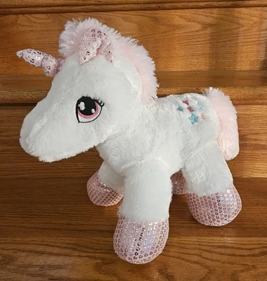 Dan Dee Stuffed Animal Toy Plush Unicorn Polyester 3+ 12x12x4" Soft Pink & White - Image 1 of 4