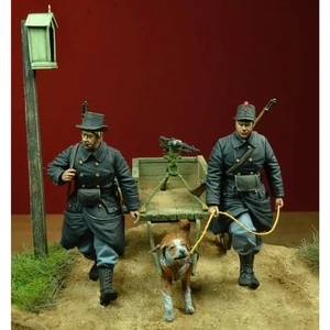 1/35 2pcs + dog Resin Model Kit Belgian Soldiers WW1 Unpainted - Picture 1 of 7