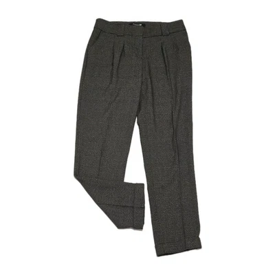 Pantalones de vestir FOREVER 21 para mujer talla XS negros a cuadros plisados delanteros con puños Foto 1 de 4
