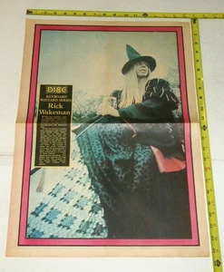 RICK WAKEMAN Vintage UK Newspaper 1975 Poster 16 1/2 X 23 Inches YES Prog Rock - Picture 1 of 1