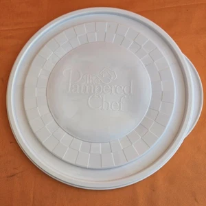 Pampered Chef Chillzanne Bowl Replacement Lid Only 9.5" White Checkered - Picture 1 of 2