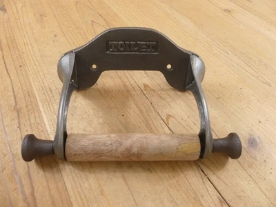 Soporte de papel higiénico hierro fundido baño accesorio de pared metal y madera *LIGERO ÓXIDO* Foto 1 de 4