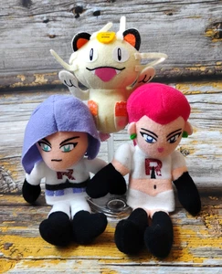 Team Rocket, Jessie, James, Meowth - 1998 Plush Pokemon Figure Finger Puppet Set - Picture 1 of 10