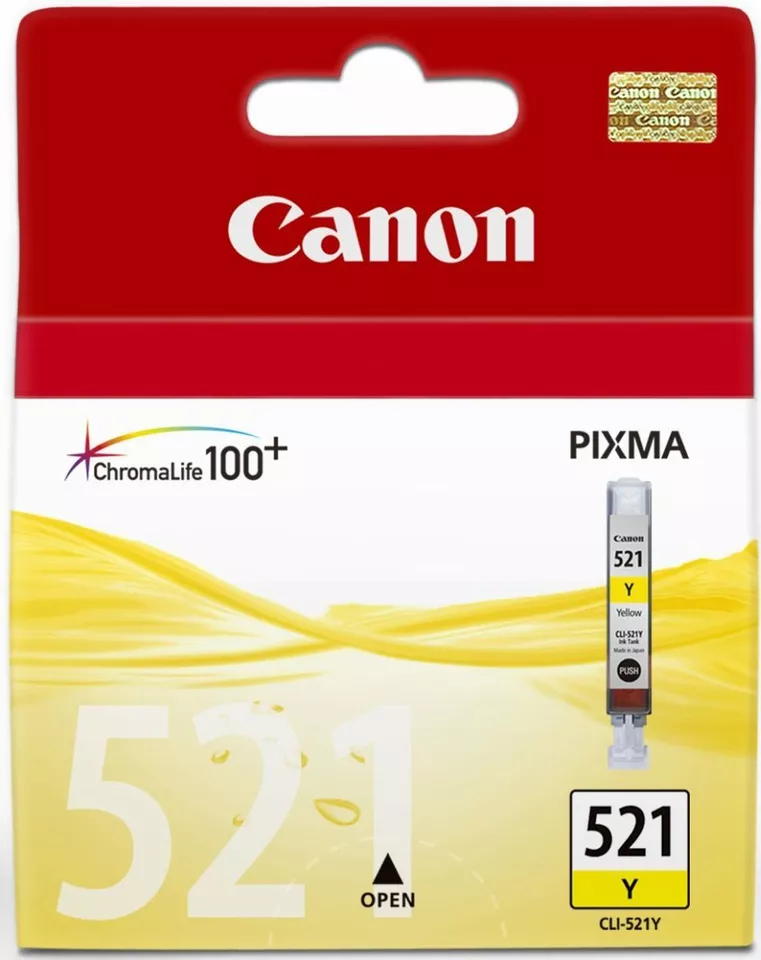 Genuine Canon CLI-521 Yellow Ink Cartridge 2936B001AA For Pixma iP4600, CLI-521Y - Image 1 of 1
