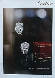 REKLAME CARTIER SAMMLUNG DIAMANT RINGE SCHMUCK VON 2017 FRANZÖSISCH AD PUB SELTEN - Bild 1 von 1