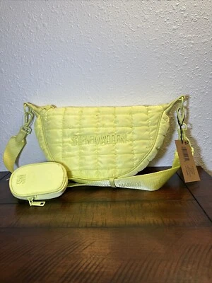 NUEVO CON ETIQUETAS Steve Madden Amarillo Limón BTATE Bandolera Bolso de Mano Acolchado Monedero Foto 1 de 4