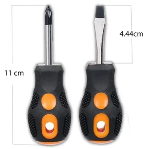 Set of 2 Handy Mini Short Compact Screwdriver Star & Flat Head DIY General Use - Picture 1 of 2