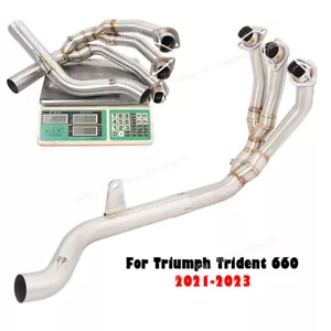 Tubo de eslabón frontal con sistema de escape completo para Triumph Trident 660 2021-2023 - Imagen 1 de 7