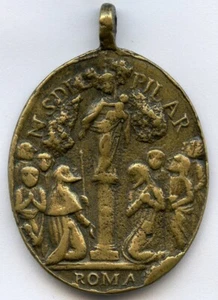 France Religious Pillar Zaragoza Rome Pendant Medal 51x36mm 23gr !!! - Picture 1 of 2