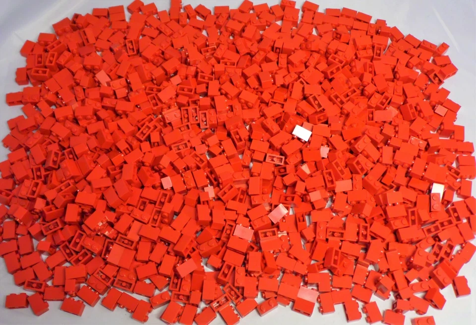 LEGO Classic 1060 Steine Rot rote Basic Bausteine 1 x 2 x 1  1x2x1 #3004 - Bild 1 von 1