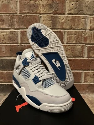 Nuevo 10 Nike Air Jordan 4 IV Retro Militar Azul Industrial Blanco FV5029-141 Hombres Foto 1 de 4