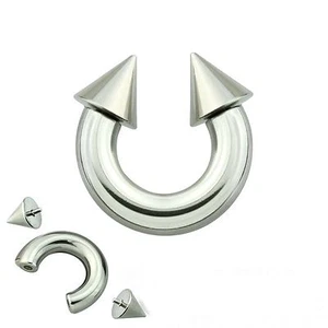 Horseshoe Heavy 8 Gauge 3/4" w/Spikes 6mm Internal Thread Steel Body * - Picture 1 of 4