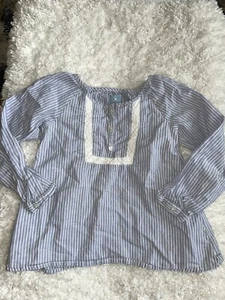 Baby Gap girls sz. 4 blue striped blouse. Delicate, feminine, pretty - Picture 1 of 9