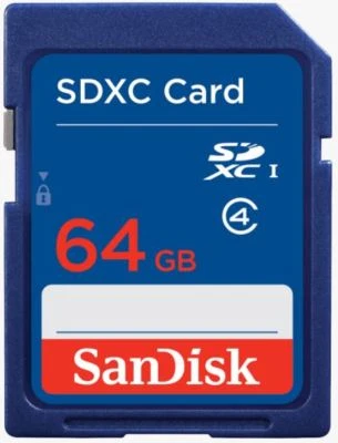 SanDisk 64GB SD Card SDXC SDHC MEMORY CARD Class 4 64 GB For Digital Cameras - Image 1 of 3