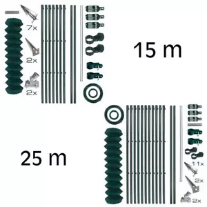Maschendrahtzaun Komplettset Zaun Set Gartenzaunset Gartenzaun Einschlaghülsen - Photo 1/14