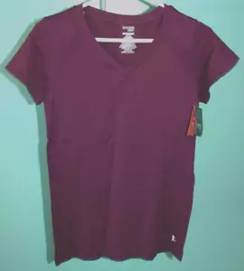 DANSKIN NOW Fitted Stretch S/S Seamless Tee Ladies M (8-10) Plush Plum Color NWT - Picture 1 of 10