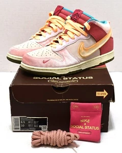 Nike Social Status x Dunk Mid Strawberry Milk Pink dj1173-600 sz 8.5 - Picture 1 of 9
