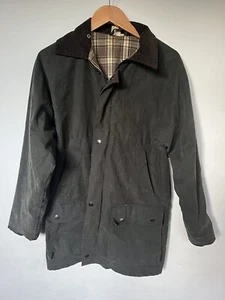 Cotton Traders Wax Jacket Green Country Forest Pine Small Excellent Cond - Picture 1 of 13