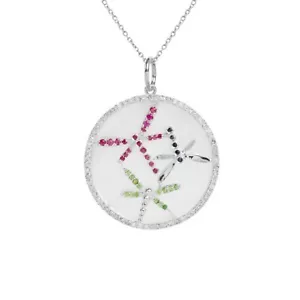 Perle Rubin Edelsteine Anhänger Peridot Saphir Diamant 925 Feines Silber - Bild 1 von 3