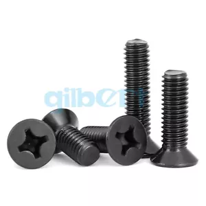 Tornillo contrahundido M1-M4 mini acero negro cruz Phillips cabeza plana - Imagen 1 de 40