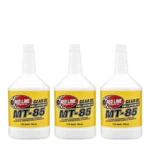 Red Line Oil Full Synthetic MT-85 75W85 GL-4 Gear Oil 1 Quart Bottles Pack of 3 - Picture 1 of 3