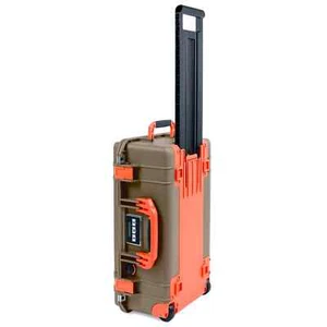 Dark Desert Tan & Orange Pelican 1535 Air Case.  Leerer oranger Trolley - Bild 1 von 4
