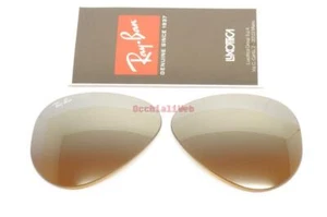 LENTI DI RICAMBIO AVIATOR RB 3025 CAL.55 MARRONI SPECCHIO SFUM., BROWN SHADED MI - Foto 1 di 1