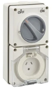 Clipsal 56-SERIES SWITCHED SOCKET 10A 250V 2-Flat Pins & Round Earth GREY - Picture 1 of 1