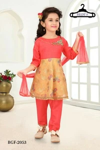 Girl Anarkali Churidar Frock Dress Indian Style 3‑Piece Suit UK Size baby dress - Picture 1 of 8