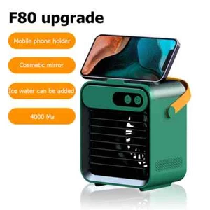 Mini Air Conditioner Fan Portable Air Cooler Home Mobile Phone Holder w/ Handle - Picture 1 of 12
