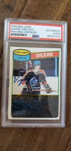 1980-81 TOPPS VINTAGE FIRMATO AUTO OILERS LEADERS CARD WAYNE GRETZKY PSA DNA 182 - Foto 1 di 1
